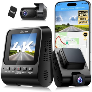 Dash Cam Front and Rear - 4K WiFi Dash Cam for Cars, 3 Channel Front and Inside Rear Camera with APP, Car Camera with GPS, Night Vision, 24H Parking Mode, Loop Recording, G-Sensor, Support 256GB Max